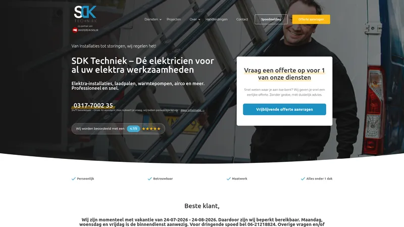 Website van SDK Techniek