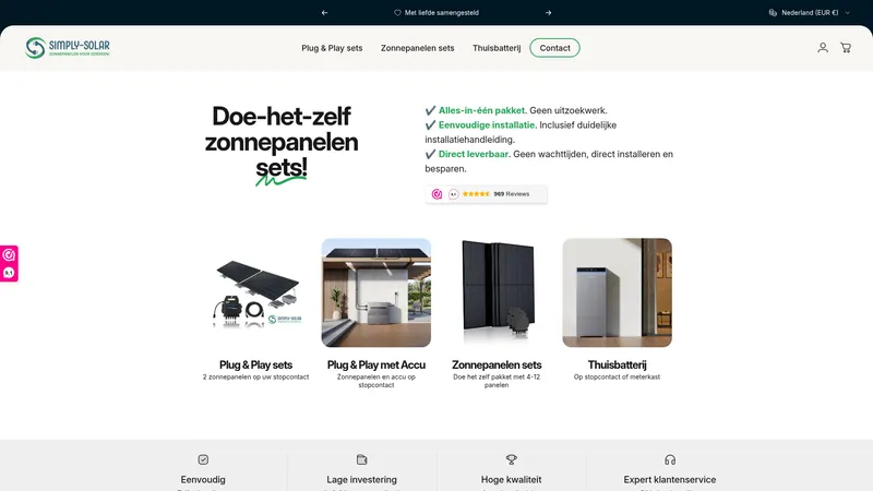 Website van Simply-solar