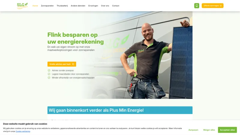 Website van SLG Solar Energy B.V