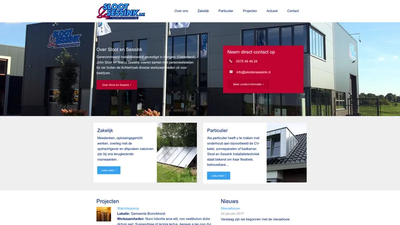 Website van Sloot en Sessink Installatietechniek