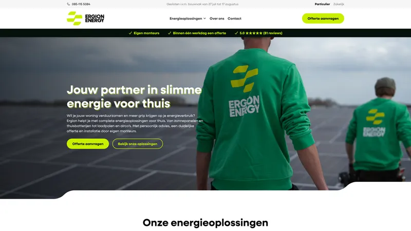 Website van Smart Solar Energy
