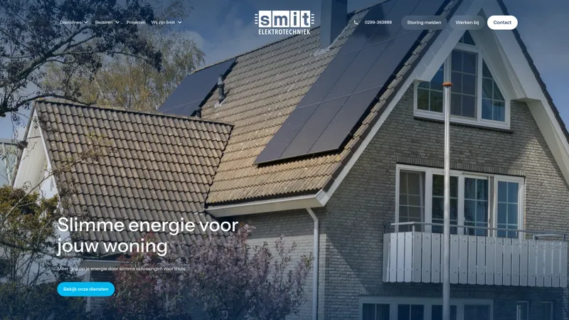 Website van Smit Zonnepanelen