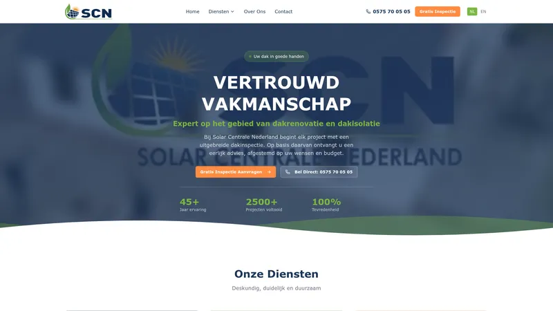 Website van Solar Centrale Nederland