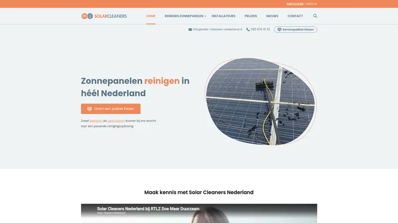 Website van Solar Cleaners Nederland B.V