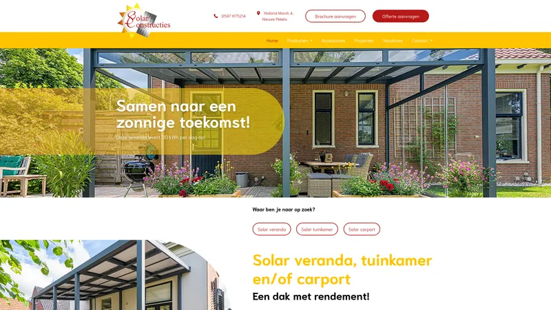 Website van Solar Constructies