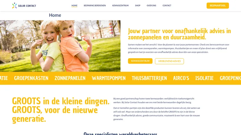 Website van Solar Contact