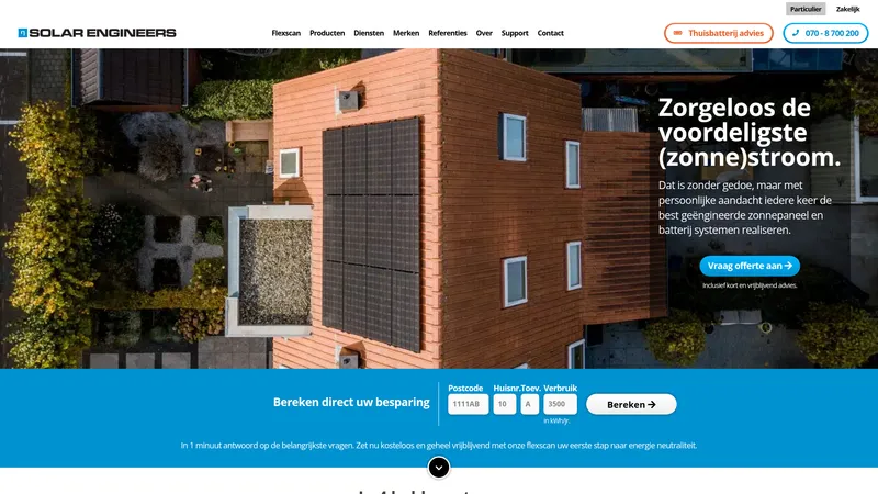 Website van Solar Engineers B.V