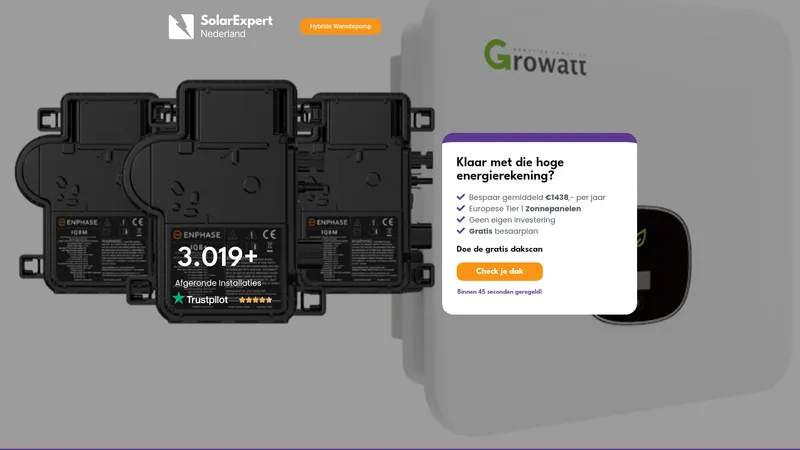 Website van Solar Expert Nederland