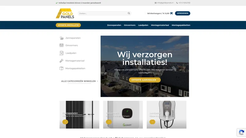 Website van Solar Gold Panels