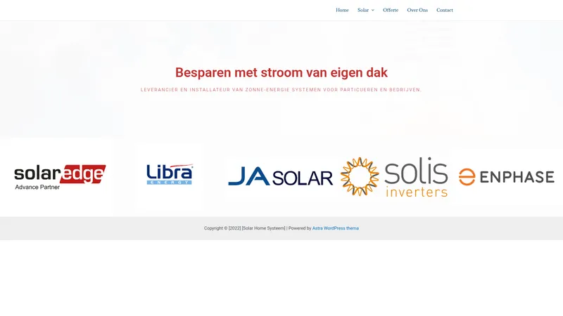 Website van Solar Home Systeem