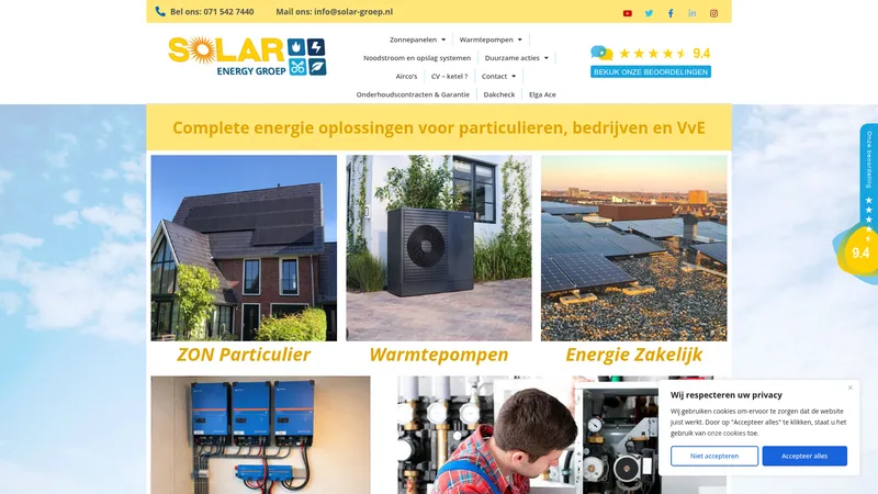 Website van Solar Leiden