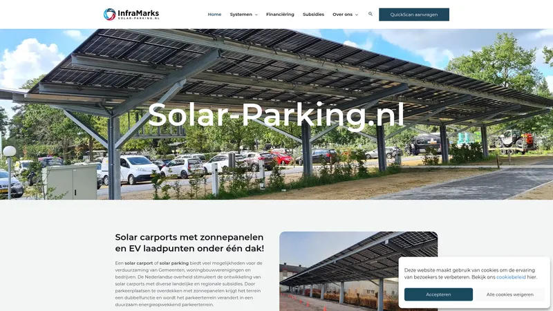 Website van Solar-parking
