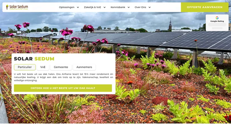 Website van Solar Sedum