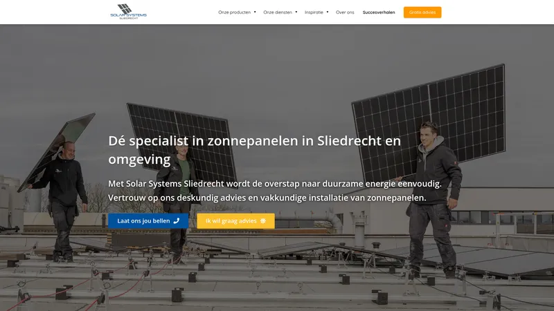 Website van Solar Systems Sliedrecht
