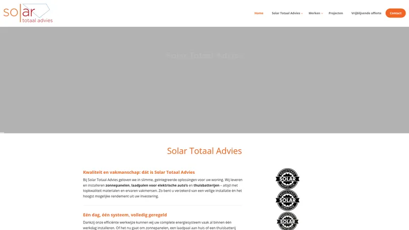 Website van Solar Totaal Advies