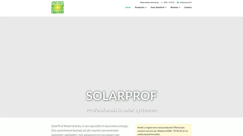 Website van Solarprof