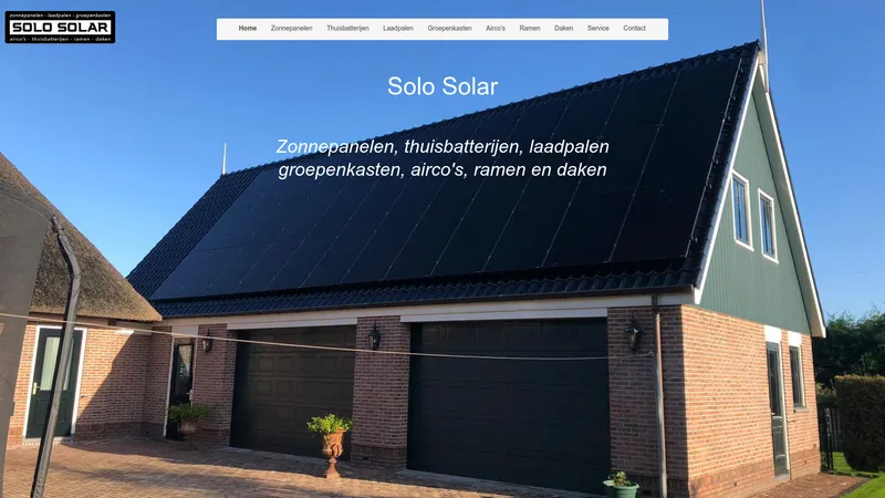 Website van Solo Solar