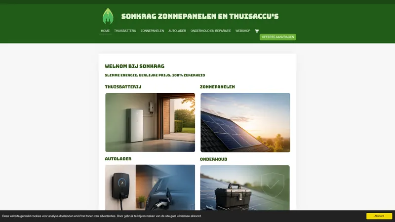 Website van Sonkrag zonnepanelen