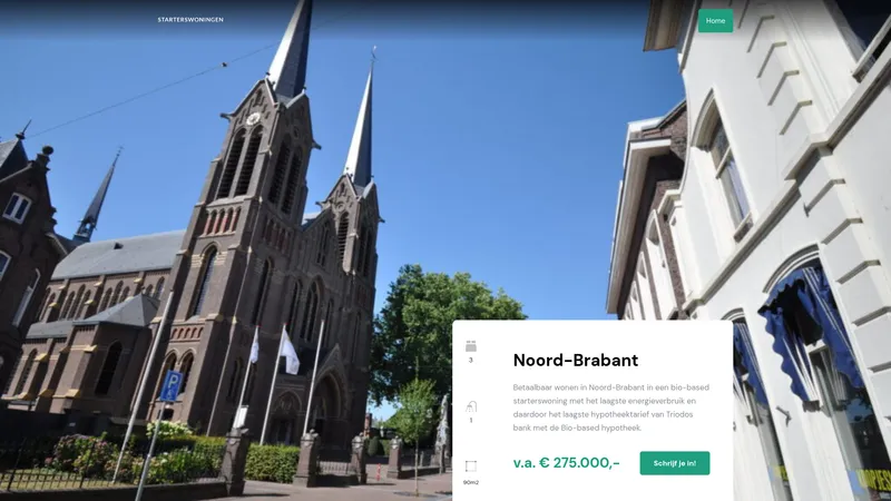 Website van Starterswoningbrabant