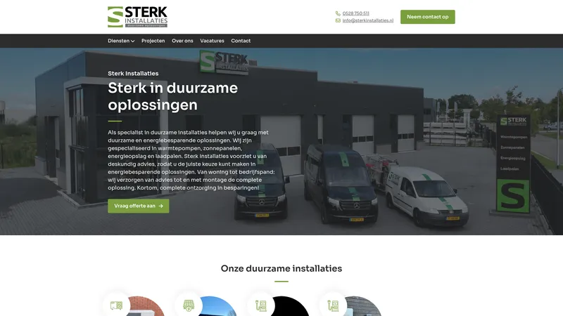 Website van Sterk Installaties