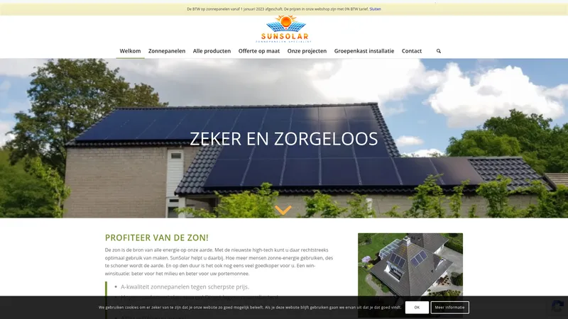 Website van Sun-Solar