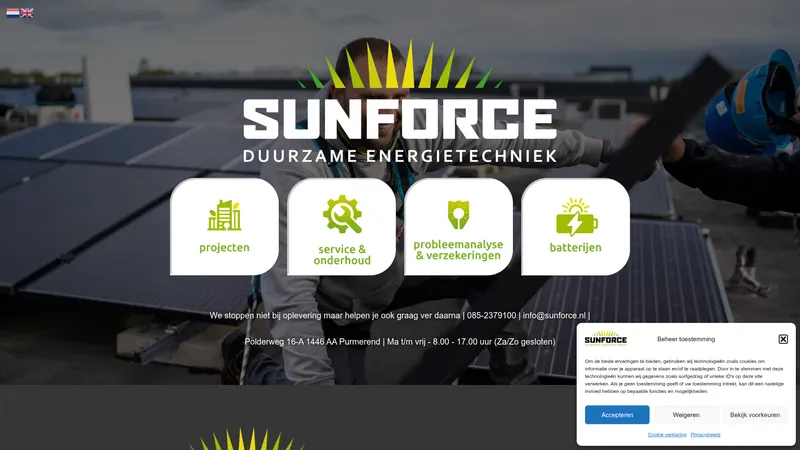 Website van Sunforce