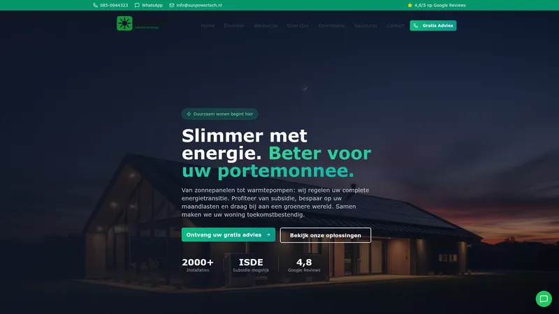Website van Sunpower Tech