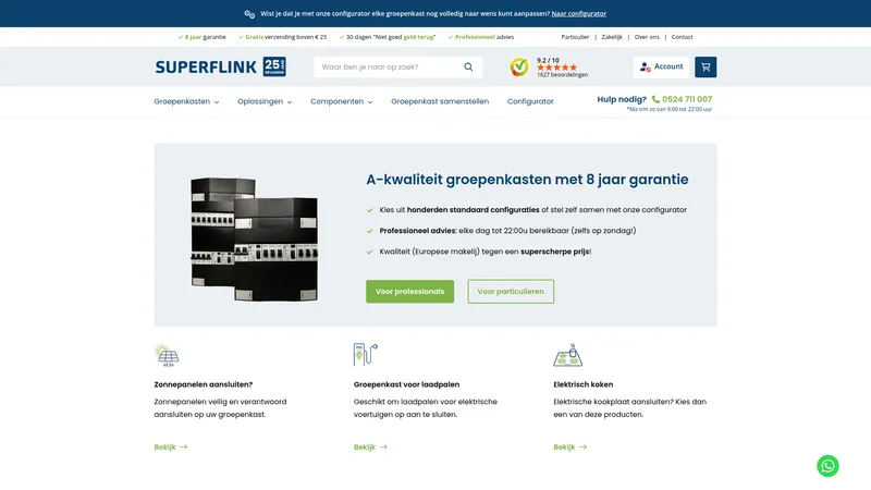 Website van SuperFlink Groepenkasten