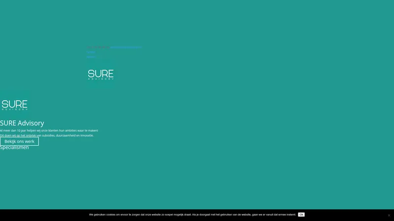Website van SURE Advisory
