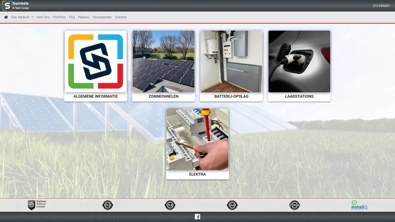 Website van Swinkels Tech