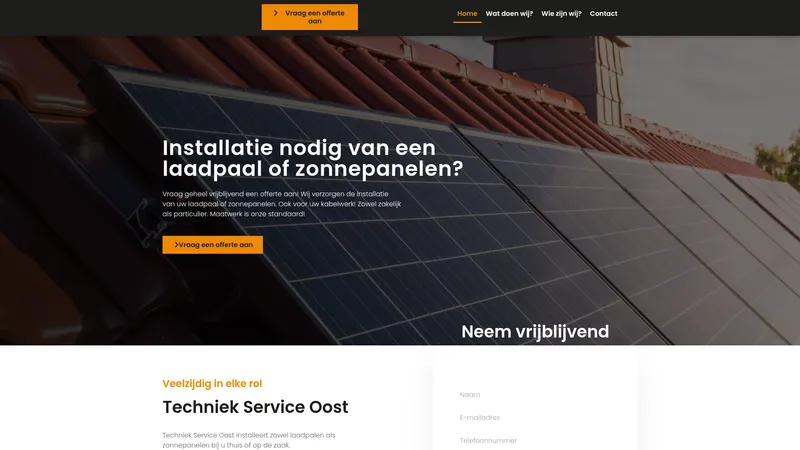 Website van Techniek Service Oost