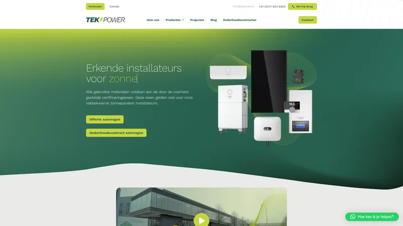 Website van Tek Power