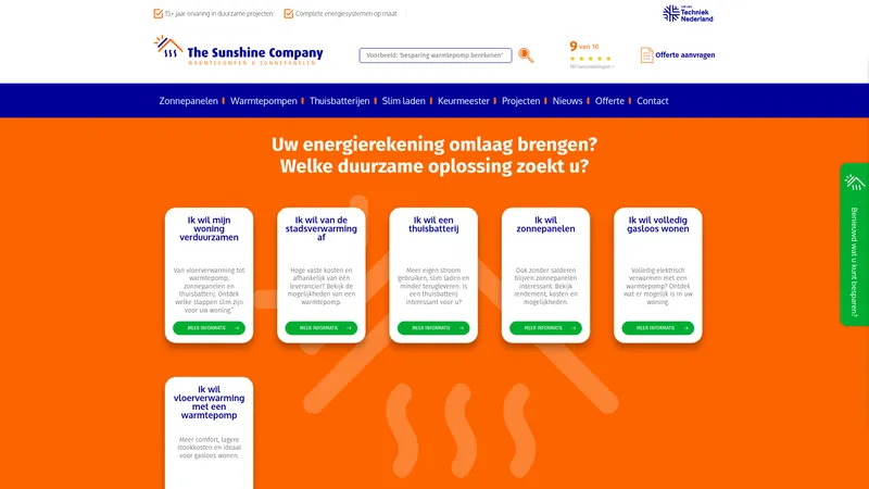 Website van The Sunshine Company