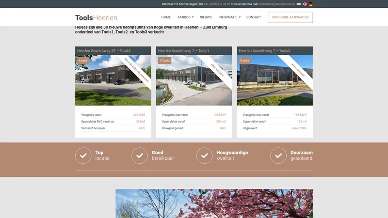 Website van Tools Heerlen
