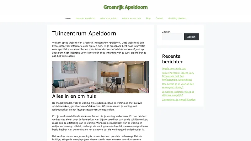 Website van Tuincentrum Apeldoorn