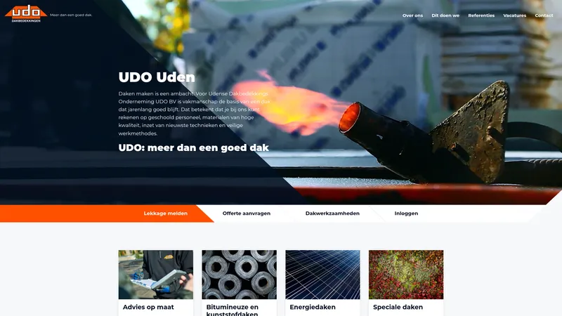 Website van UDO B.V