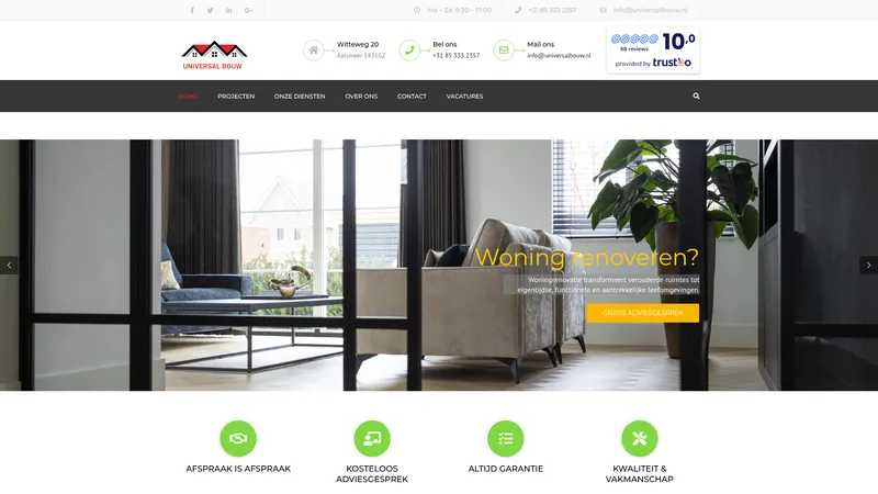 Website van universalbouw