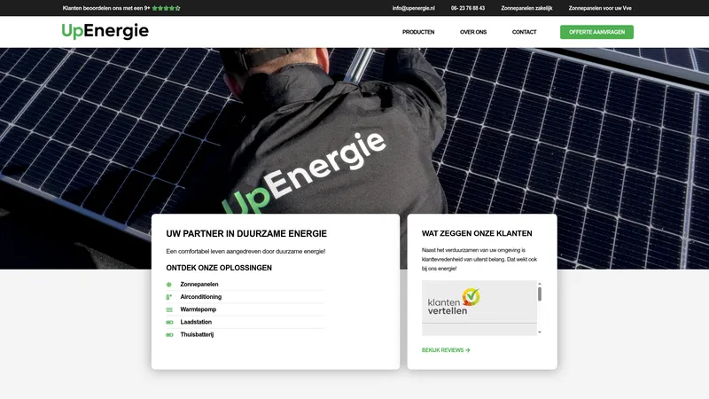 Website van UpEnergie