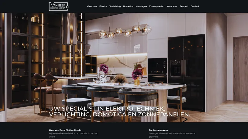 Website van Van Beek Elektro Gouda