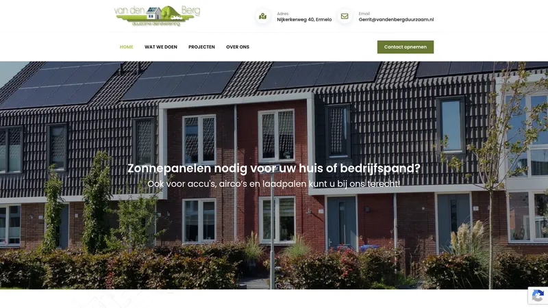 Website van Van den Berg Duurzaam