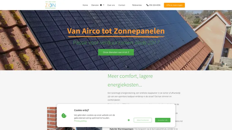 Website van Van der Veen ZON