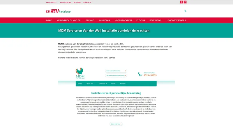 Website van Van der Weij Installatie