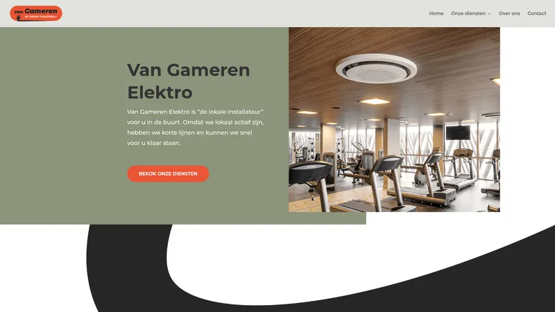 Website van Van Gameren Elektro