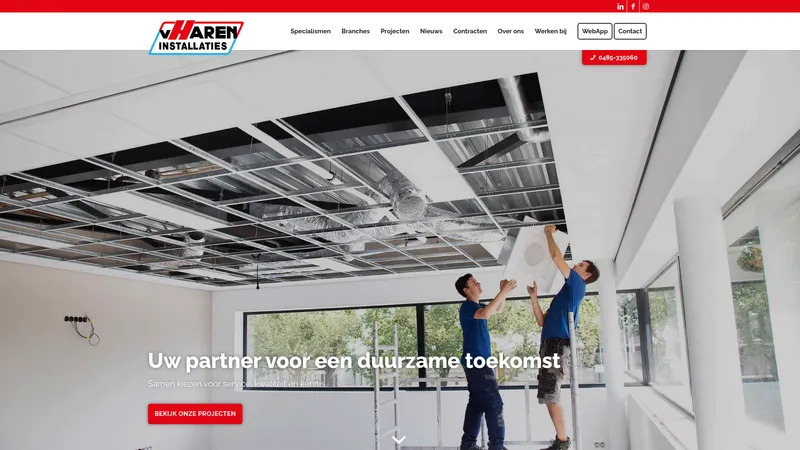 Website van Van Haren Installaties b.v