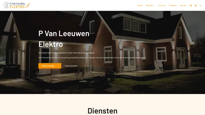 Website van van Leeuwen Elektro