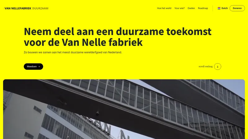 Website van Van Nelle Fabriek Duurzaam