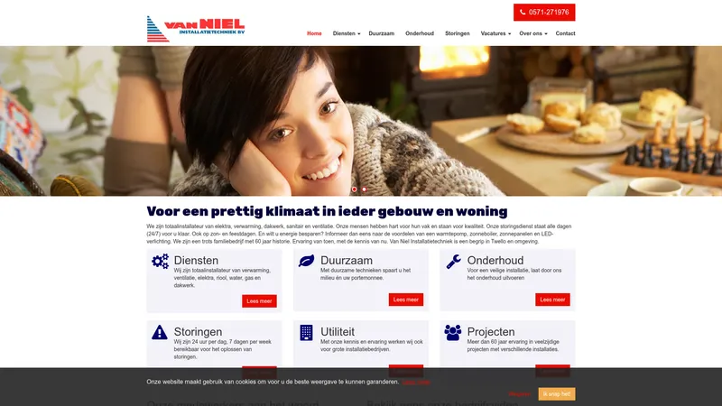 Website van Van Niel Installatietechniek B.V