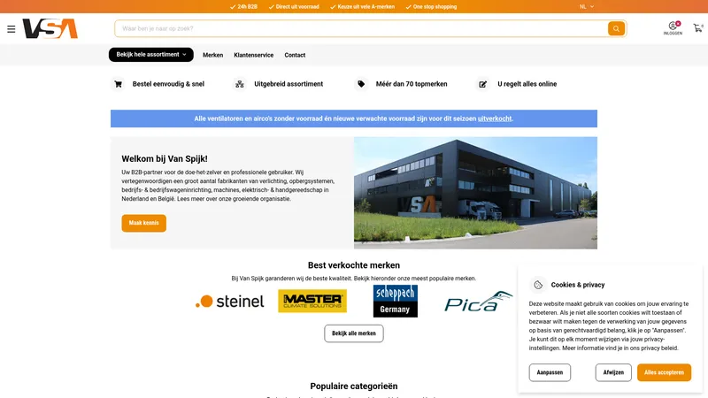 Website van Van Spijk B.v