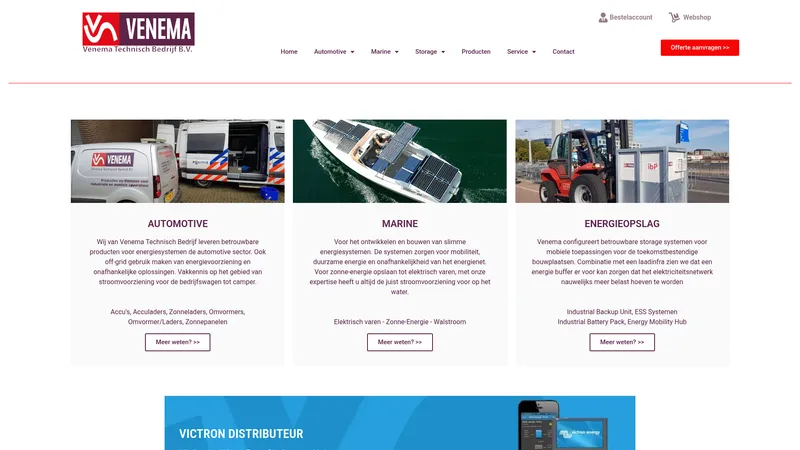 Website van Venema Technisch Bedrijf B.V