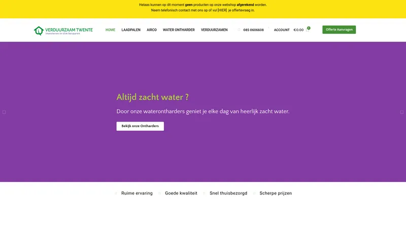 Website van Verduurzaam Twente